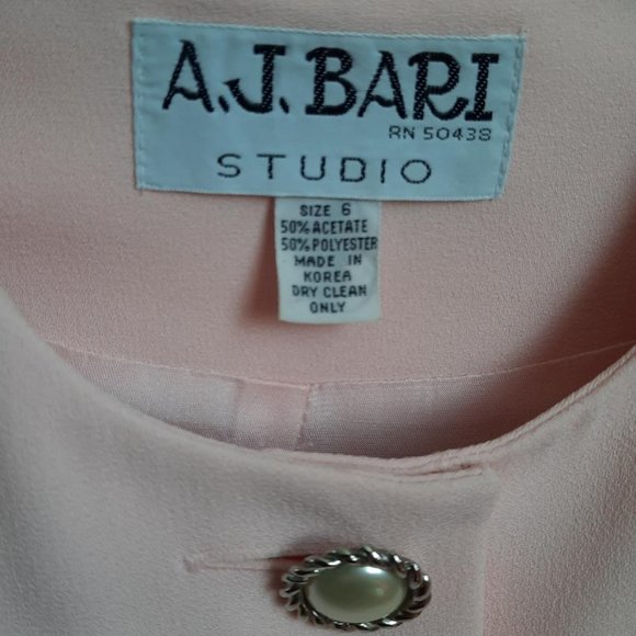 HP⭐ Vintage A.J. Bari Studio Beaded Jacket 2-Piece Semi-Formal Peach Suit Size 6 - Picture 9 of 9